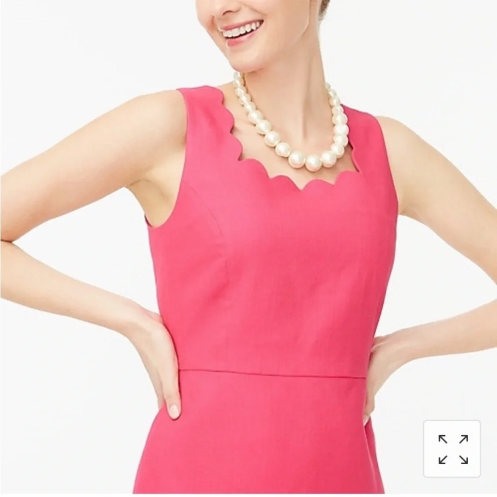 J. Crew Scalloped Basketweave Square Neck Dress - Picture 9 of 9